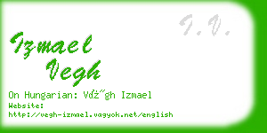 izmael vegh business card
